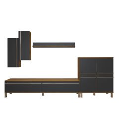 Decoraktiv Eko 6 Mdf Std Krom Ayaklı Tv Ünitesi Tv Sehpası Pera - Antrasit