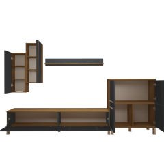 Decoraktiv Eko 6 Mdf Std Krom Ayaklı Tv Ünitesi Tv Sehpası Pera - Antrasit