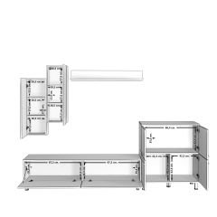 Decoraktiv Eko 6 Mdf Std Krom Ayaklı Tv Ünitesi Tv Sehpası Pera - Antrasit