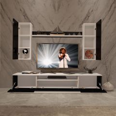 Decoraktiv Trendstyle 5DS Slm Tv Ünitesi Tv Sehpası Beyaz - Siyah
