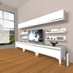 Decoraktiv Eko 8Y Mdf Silver Tv Ünitesi Tv Sehpası Parlak Beyaz