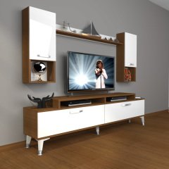 Decoraktiv Ekoflex 5DA Slm Silver Tv Ünitesi Tv Sehpası Ceviz - Beyaz