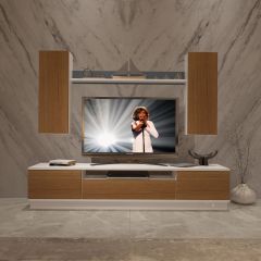Decoraktiv Trendstyle 5DS Slm Tv Ünitesi Tv Sehpası Beyaz - Ceviz