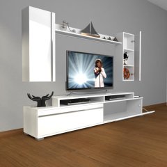 Decoraktiv Ekoflex 7 Mdf Tv Ünitesi Tv Sehpası Parlak Beyaz