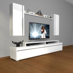 Decoraktiv Ekoflex 7 Mdf Tv Ünitesi Tv Sehpası Parlak Beyaz