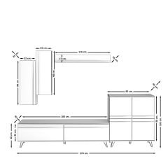 Decoraktiv Eko 6 Mdf Std Retro Tv Ünitesi Tv Sehpası Pera - Beyaz