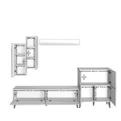 Decoraktiv Eko 6 Mdf Std Silver Tv Ünitesi Tv Sehpası Parlak Beyaz