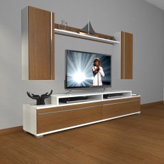 Decoraktiv Ekoflex 7 Mdf Tv Ünitesi Tv Sehpası Beyaz - Ceviz