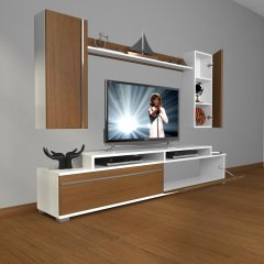 Decoraktiv Ekoflex 7 Mdf Tv Ünitesi Tv Sehpası Beyaz - Ceviz