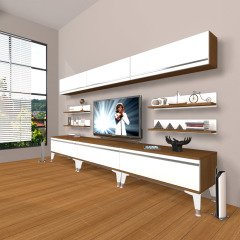 Decoraktiv Eko 8Y Mdf Silver Tv Ünitesi Tv Sehpası Ceviz - Beyaz