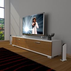 Decoraktiv Eko 140 Mdf Std Tv Ünitesi Tv Sehpası Ceviz - Beyaz