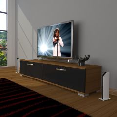 Decoraktiv Eko 140 Mdf Std Tv Ünitesi Tv Sehpası Ceviz - Siyah