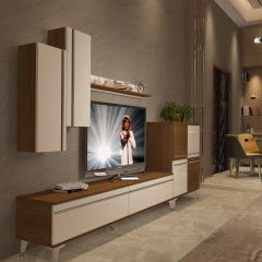 Decoraktiv Eko 6 Mdf Std Silver Tv Ünitesi Tv Sehpası Ceviz - Beyaz