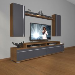 Decoraktiv Ekoflex 7 Mdf Tv Ünitesi Tv Sehpası Ceviz - Antrasit