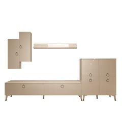 Decoraktiv Eko 6 Mdf Std Gold Tv Ünitesi Tv Sehpası Parlak Beyaz