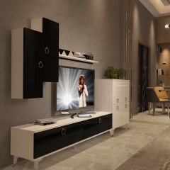 Decoraktiv Eko 6 Mdf Std Gold Tv Ünitesi Tv Sehpası Beyaz - Siyah