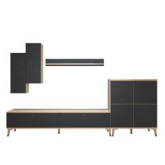 Decoraktiv Eko 6 Mdf Std Gold Tv Ünitesi Tv Sehpası Beyaz - Antrasit