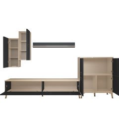 Decoraktiv Eko 6 Mdf Std Gold Tv Ünitesi Tv Sehpası Beyaz - Antrasit