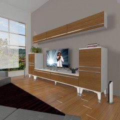 Decoraktiv Eko 9 Mdf Std Silver Tv Ünitesi Tv Sehpası Beyaz - Ceviz