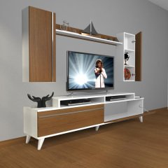 Decoraktiv Ekoflex 7 Mdf Retro Tv Ünitesi Tv Sehpası Beyaz - Ceviz