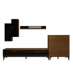 Decoraktiv Eko 6 Mdf Std Gold Tv Ünitesi Tv Sehpası Ceviz - Siyah