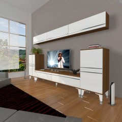 Decoraktiv Eko 9 Mdf Std Silver Tv Ünitesi Tv Sehpası Ceviz - Beyaz