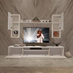 Decoraktiv Trendstyle 5DAS Mdf Tv Ünitesi Tv Sehpası Parlak Beyaz