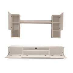 Decoraktiv Trendstyle 5DAS Mdf Tv Ünitesi Tv Sehpası Parlak Beyaz