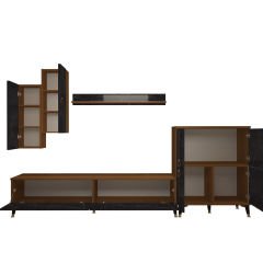 Decoraktiv Eko 6 Mdf Std Gold Tv Ünitesi Tv Sehpası Ceviz - Siyah Mermer