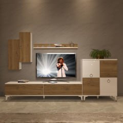 Decoraktiv Eko 6 Mdf Std Gold Tv Ünitesi Tv Sehpası Beyaz - Pera