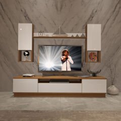 Decoraktiv Trendstyle 5DAS Mdf Tv Ünitesi Tv Sehpası Ceviz - Beyaz