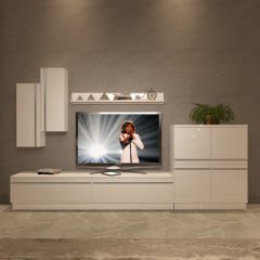 Decoraktiv Eko 6B Mdf Std Tv Ünitesi Tv Sehpası Parlak Beyaz