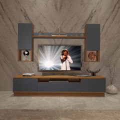 Decoraktiv Trendstyle 5DAS Mdf Tv Ünitesi Tv Sehpası Ceviz - Antrasit