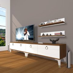 Decoraktiv Eko 200T Mdf Gold Tv Ünitesi Tv Sehpası Ceviz - Beyaz