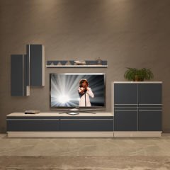 Decoraktiv Eko 6B Mdf Std Tv Ünitesi Tv Sehpası Beyaz - Antrasit