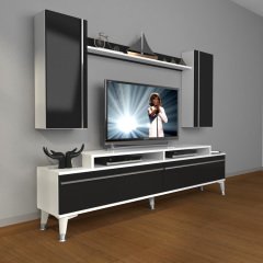 Decoraktiv Ekoflex 7 Mdf Silver Tv Ünitesi Tv Sehpası Beyaz - Siyah