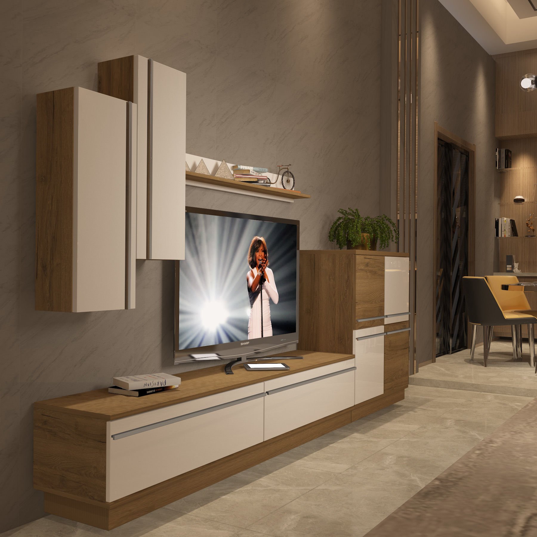 Decoraktiv Eko 6B Mdf Std Tv Ünitesi Tv Sehpası Pera - Beyaz