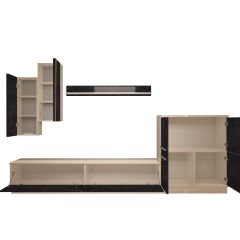 Decoraktiv Eko 6B Mdf Std Tv Ünitesi Tv Sehpası Beyaz - Siyah Mermer