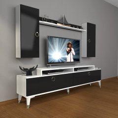 Decoraktiv Ekoflex 7 Mdf Gold Tv Ünitesi Tv Sehpası Beyaz - Siyah