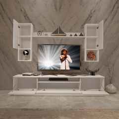Decoraktiv Trendstyle 5DA Slm Tv Ünitesi Tv Sehpası Parlak Beyaz