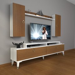 Decoraktiv Ekoflex 7 Mdf Gold Tv Ünitesi Tv Sehpası Beyaz - Ceviz