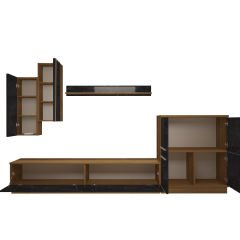 Decoraktiv Eko 6B Mdf Std Tv Ünitesi Tv Sehpası Pera - Siyah Mermer