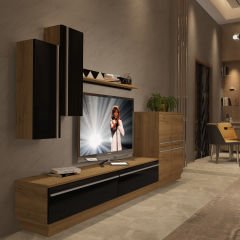 Decoraktiv Eko 6B Mdf Std Tv Ünitesi Tv Sehpası Pera - Siyah