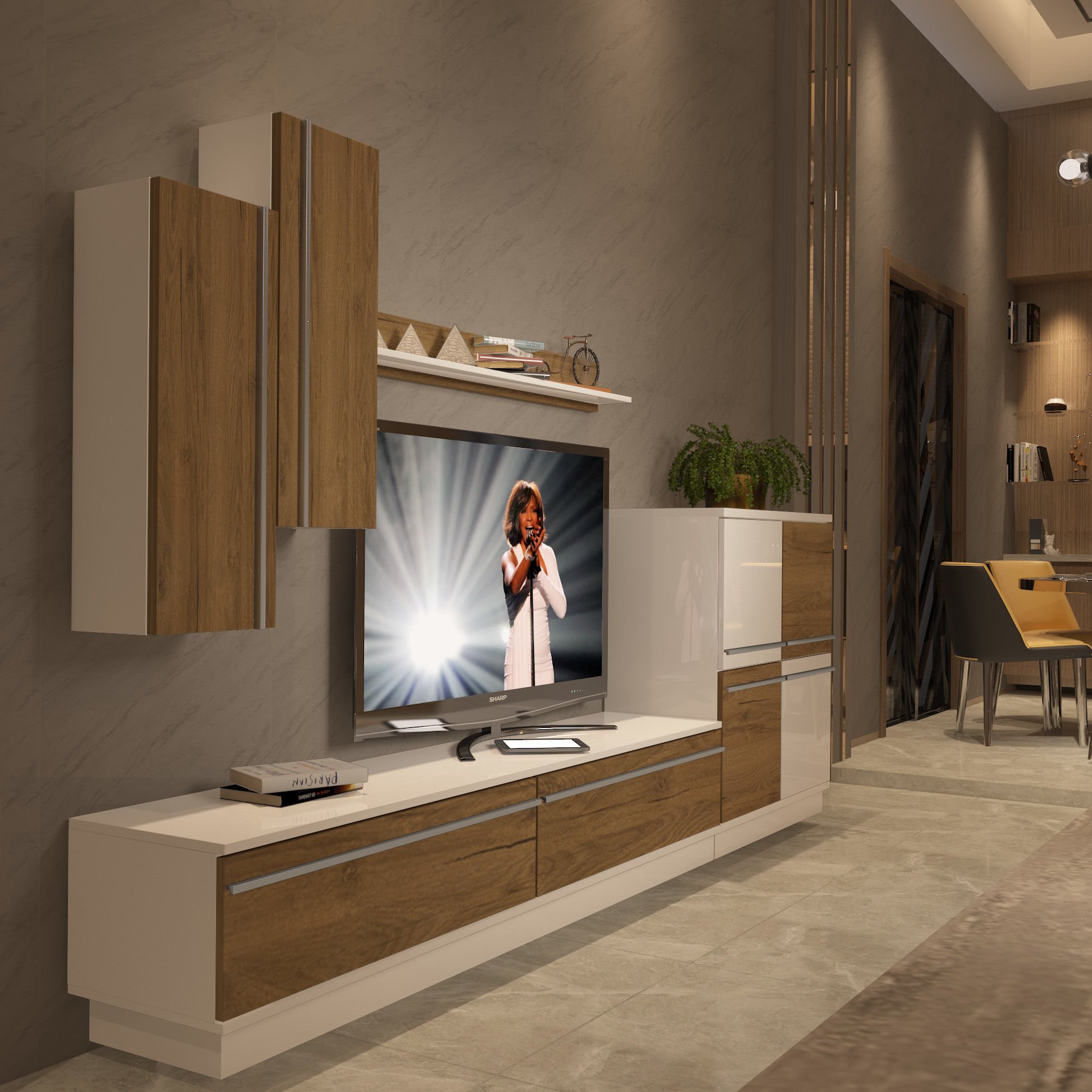 Decoraktiv Eko 6B Mdf Std Tv Ünitesi Tv Sehpası Beyaz - Pera