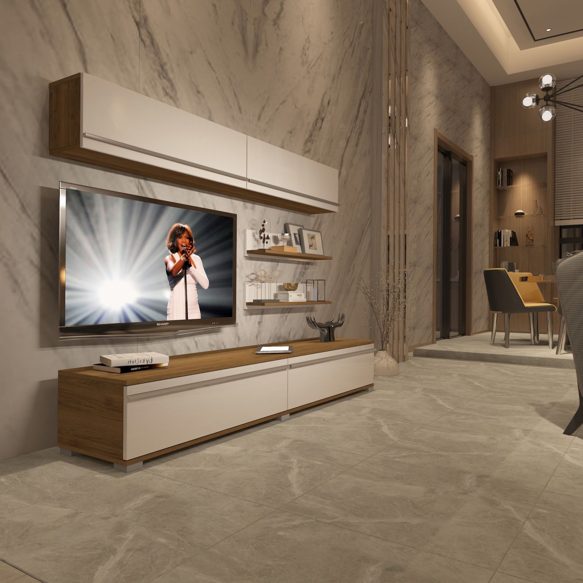 Decoraktiv Eko 5 Mdf Std Tv Ünitesi Tv Sehpası Pera - Beyaz