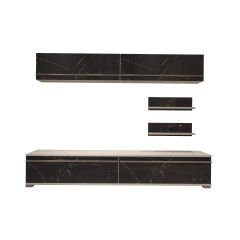 Decoraktiv Eko 5 Mdf Std Tv Ünitesi Tv Sehpası Beyaz - Siyah Mermer