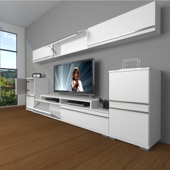 Decoraktiv Ekoflex 9 Mdf Tv Ünitesi Tv Sehpası Parlak Beyaz