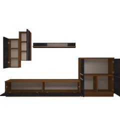 Decoraktiv Eko 6B Mdf Std Tv Ünitesi Tv Sehpası Ceviz - Siyah Mermer
