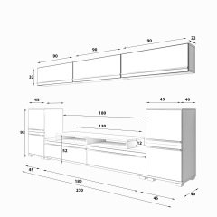 Decoraktiv Ekoflex 9 Mdf Tv Ünitesi Tv Sehpası Parlak Beyaz