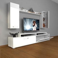 Decoraktiv Ekoflex 7 Slm Tv Ünitesi Tv Sehpası Parlak Beyaz